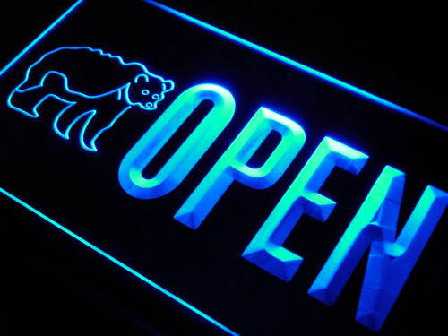 OPEN Bear Display Bar Beer Shop Neon Light Sign